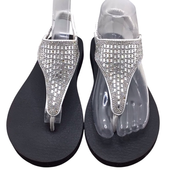 Skechers Cali Meditation Rock Crown Sandals Women’s 7 Rhinestone Yoga Foam - Picture 3 of 11